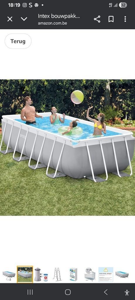 Zwembad intex 400x200x100 met heel veel extra's, Tuin en Terras, Zwembaden, Zo goed als nieuw, Ophalen