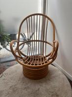 Vintage bamboo/rotan draaistoel, Ophalen, Overige kleuren, Vintage, Riet of Rotan