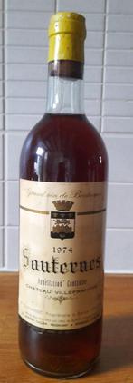 Chateau Villefranche 1974 Sauternes, Verzamelen, Frankrijk, Ophalen of Verzenden, Vol, Witte wijn