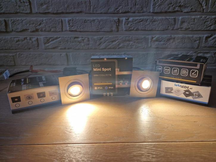LED mini spot inbouw nikkel dimbaar draaibaar kantelbaar wat, Huis en Inrichting, Lampen | Spots, Nieuw, Plafondspot of Wandspot