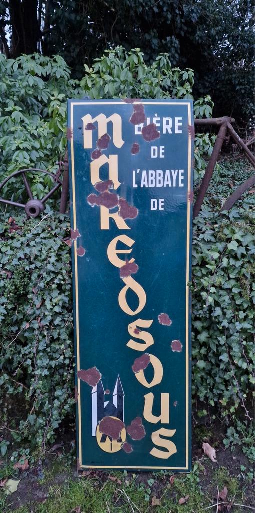 Oude geëmailleerde plaat van MAREDSOUS, Verzamelen, Merken en Reclamevoorwerpen, Ophalen