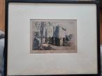 G.Huardel- Bly (1872-  )Ets kasteel, Antiek en Kunst, Kunst | Etsen en Gravures, Ophalen of Verzenden