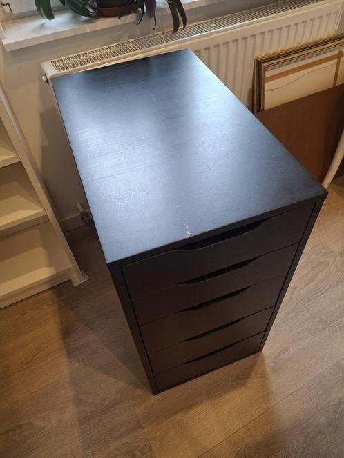 Ikea Alex ladekast zwart, Huis en Inrichting, Kasten | Ladekasten, Gebruikt, Minder dan 100 cm, Minder dan 50 cm, 50 tot 75 cm