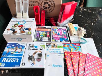 NINTENDO WII RED CONSOLE MET SPELLETJES FLYING MARIOKART beschikbaar voor biedingen