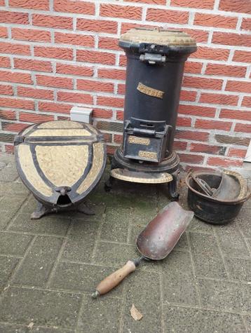 Potkachel met kolenbak en pot, Huis en Inrichting, Kachels, Ophalen, Gebruikt, Vrijstaand, Potkachel
