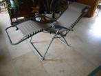 opplooibare tuinstoel ligstoel met hoofdsteun, Tuin en Terras, Ophalen, Zo goed als nieuw, Metaal, Inklapbaar