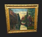 2 oude schilderijen pendanten Brugge gesigneerd.4, Antiek en Kunst, Kunst | Schilderijen | Klassiek, Ophalen of Verzenden