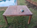 Tafel uit teak, Tuin en Terras, Tuintafels, Ophalen, Gebruikt, Vierkant