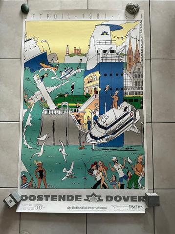 Poster Oostende - Dover Ever Meulen 1991 zie info. beschikbaar voor biedingen