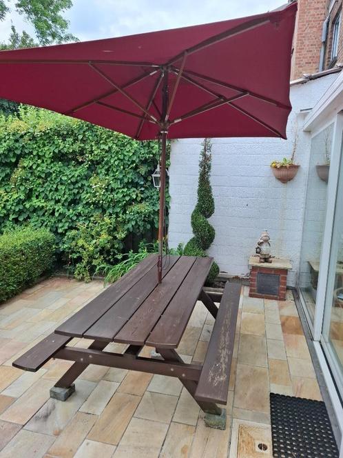 Tuintafel „picknick” voor 8/10 personen, Tuin en Terras, Tuintafels, Rechthoekig, Hout, Ophalen