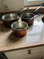 Antieke koperen Franse keukenpotten, Antiek en Kunst, Ophalen
