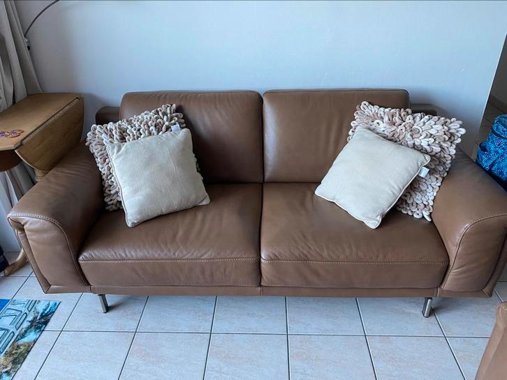 Ruime lederen 2zit en 1 zit van Natuzzi Editions te koop, Huis en Inrichting, Zetels | Zetels, Zo goed als nieuw, Ophalen