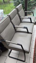 Lederen eetkamerstoelen, Huis en Inrichting, Stoelen, Ophalen, Gebruikt, Overige kleuren, Metaal