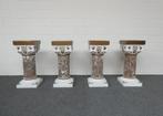 Vier zuilen/sokkels in witte steen en marmer, Antiek en Kunst, Ophalen