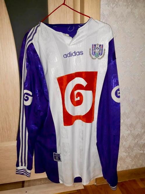 RSC Anderlecht 1997-1998 home Iachtchouk match worn shirt, Sports & Fitness, Football, Utilisé, Maillot, Taille L