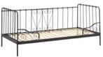 MELDAL metalen bed (bank) inclusief lattenbodem, Ophalen, 90 cm, Eenpersoons, Zwart