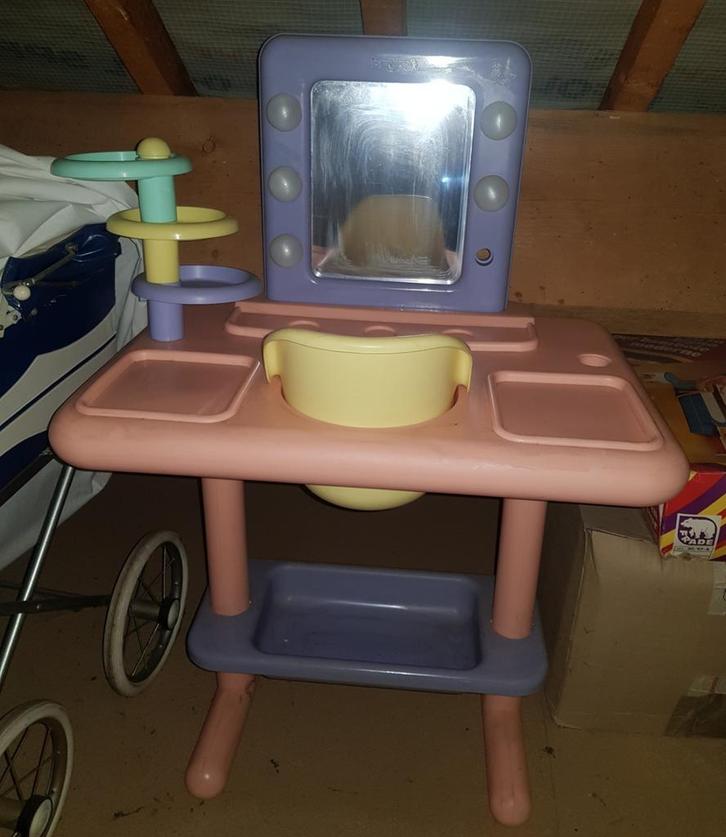 Vintage smoby pop kaptafel, Kinderen en Baby's, Speelgoed | Poppen, Gebruikt, Ophalen of Verzenden