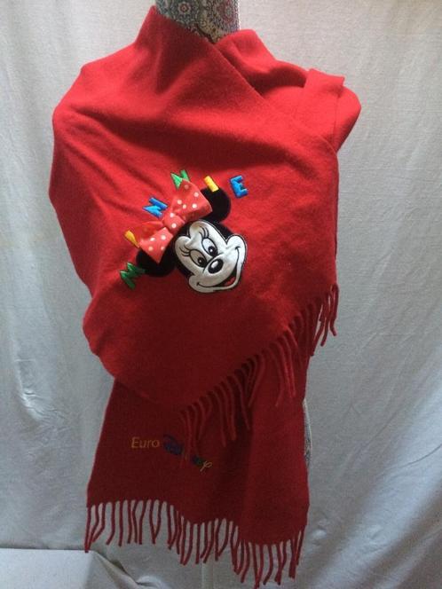 Rode wollen sjaal Minnie Walt Disney 1m50 lang, Verzamelen, Disney, Zo goed als nieuw, Overige typen, Mickey Mouse