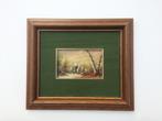 Olie op paneel: M. Ferran, " Herfst Landschap " (32 x 27), Schilderij, Ophalen of Verzenden, Zo goed als nieuw