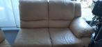 NATUZZI sofa, groot hoek model, beige leder, Huis en Inrichting, Zetels | Zetels, Ophalen, Gebruikt, Hoekbank, Leer