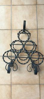 Wijnrek in hout 11 flessen en metaal 6 flessen, Ophalen of Verzenden, Zo goed als nieuw, Metaal