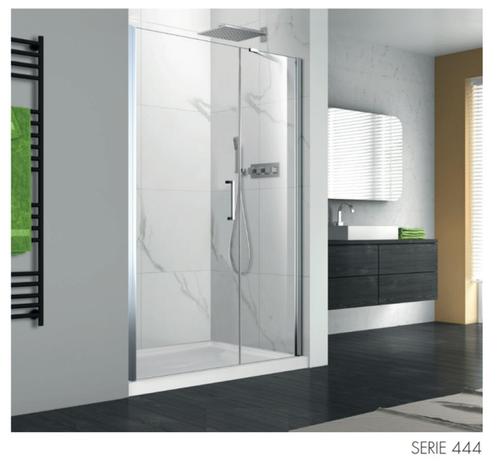 Douchedeur tussen twee muren met vast paneel in verlengde:A, Doe-het-zelf en Bouw, Sanitair, Nieuw, Douche, Chroom, Glas, Ophalen
