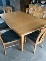 Table salle à manger chêne clair et ses 6 chaises, 200 cm of meer, 50 tot 100 cm, Chêne clair, Gebruikt