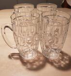 4 glazen bierpotten, Ophalen of Verzenden, Zo goed als nieuw, Bierglas