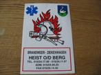 Oude Sticker Brandweer Ziekenwagen Heist o/d Berg, Nieuw, Bedrijf of Vereniging, Ophalen of Verzenden
