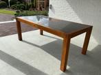 Massieve tuintafel met natuursteen, Tuin en Terras, Ophalen, Gebruikt, Rechthoekig, Hout