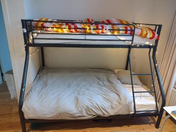 donkergrijs metalen stapelbed 140/90x200 beschikbaar voor biedingen