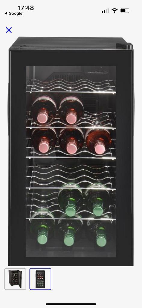 Candor wijn  koelkast tafelmodel 18 flessen zwart, Elektronische apparatuur, Koelkasten en IJskasten, Zo goed als nieuw, Ophalen