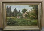 Emile RIMBOUT, boerin en kippen in de tuin, Ophalen of Verzenden