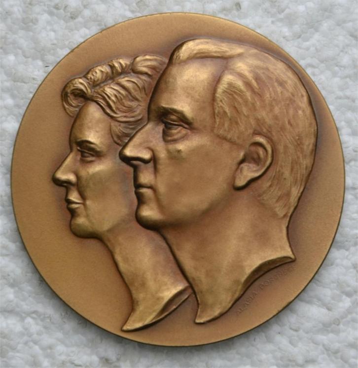 Medaille, Penning, Koning Albert 2 en Koningin Paola, ZG, Collections, Maisons royales & Noblesse, Comme neuf, Autres types, Enlèvement ou Envoi