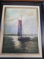 R. Wolters: 'Hollandse visserssloep'; schilderij, Ophalen of Verzenden