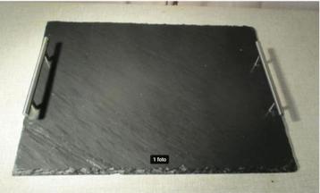 Leuk Speciaal Dienblad in leisteen met 2 metalen handvaten beschikbaar voor biedingen