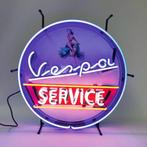 Vespa service neon licht reclame mancave garage decoratie, Ophalen, Nieuw, Lichtbak of (neon) lamp