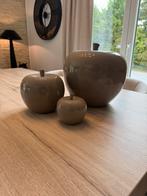 Lot 3 pommes décoratives grises – design moderne, Ophalen, Overige kleuren, Aardewerk of Porselein, Zo goed als nieuw