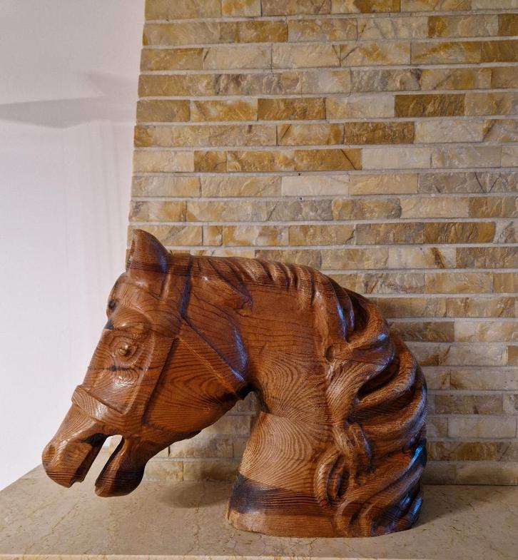 Beeld (Buste) van een PAARD, Antiquités & Art, Art | Sculptures & Bois, Enlèvement