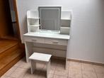 Coiffeuse blanche avec tabouret et miroir les, Enlèvement, Comme neuf