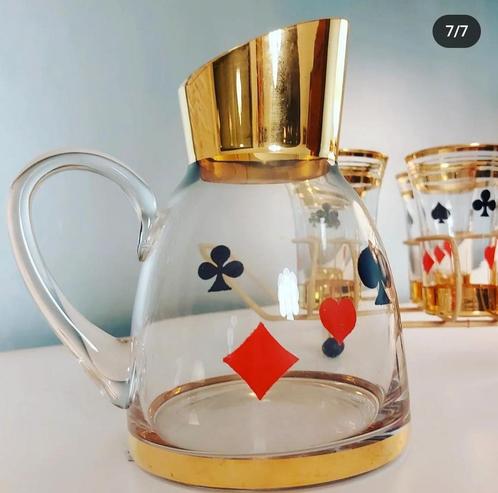 Carafe avec de l'or et des cartes à jouer, Antiquités & Art, Antiquités | Verre & Cristal, Enlèvement