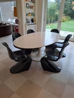 Set van 6 zwarte eettafelstoelen, Ophalen, Gebruikt, Zwart