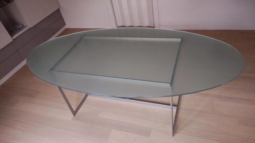 Table de salle à manger design ovale en verre Kröcke Carol, Maison & Meubles, Tables | Tables à manger, Comme neuf, 100 à 150 cm