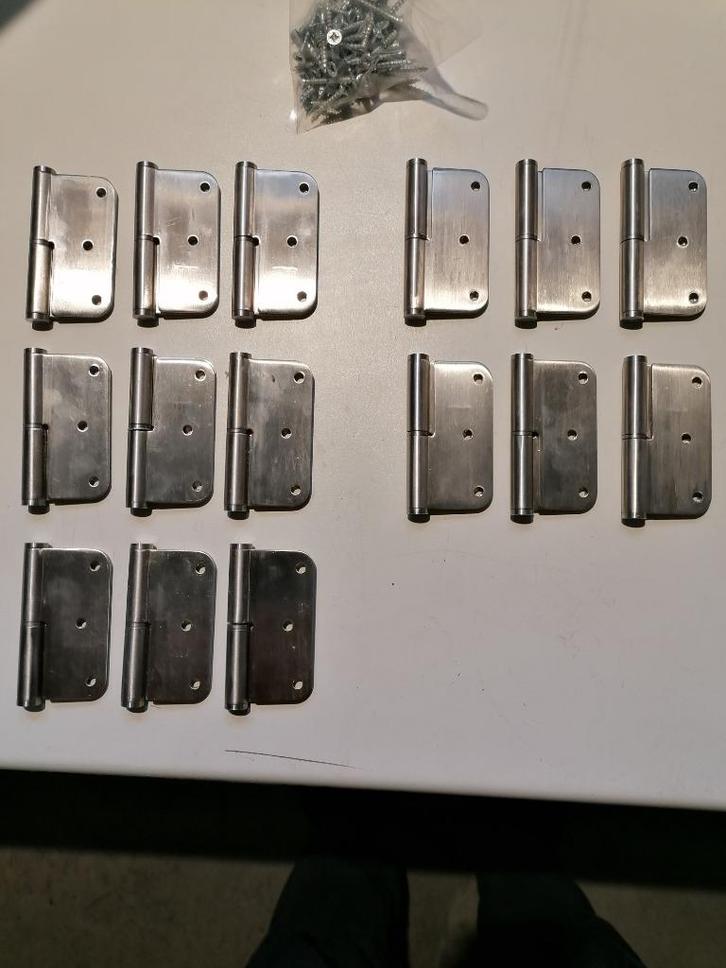 Jeux de paumelles portes en inox état neuf changement de pro, Doe-het-zelf en Bouw, IJzerwaren en Bevestigingsmiddelen, Nieuw