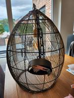 Kroonluchter zwart met zwarte ketting, inclusief lamp, Ophalen, Zo goed als nieuw, Metaal
