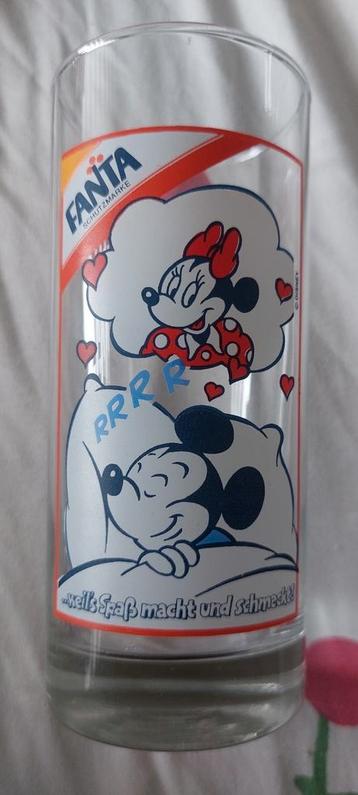 Mickey Fanta vintage glas, Ophalen of Verzenden, Mickey Mouse, Zo goed als nieuw