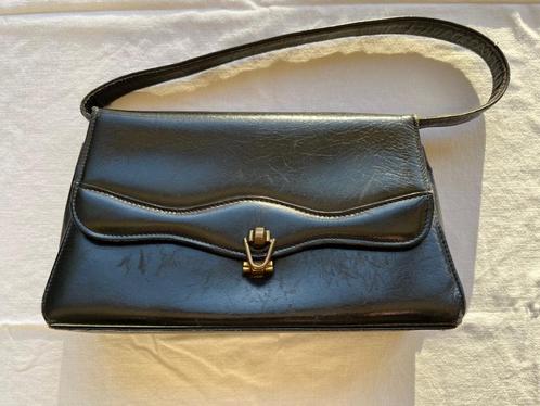 Sac à main en cuir vintage, Handtassen en Accessoires, Tassen | Damestassen, Gebruikt, Handtas, Zwart, Ophalen of Verzenden
