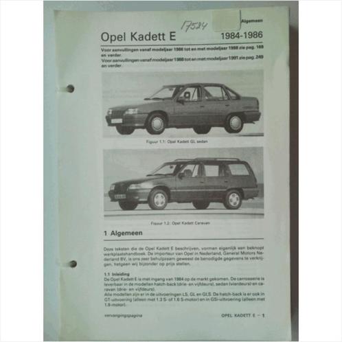 Opel Kadett E Vraagbaak losbladig 1984-1986 #1 Nederlands, Livres, Autos | Livres, Utilisé, Opel, Enlèvement ou Envoi
