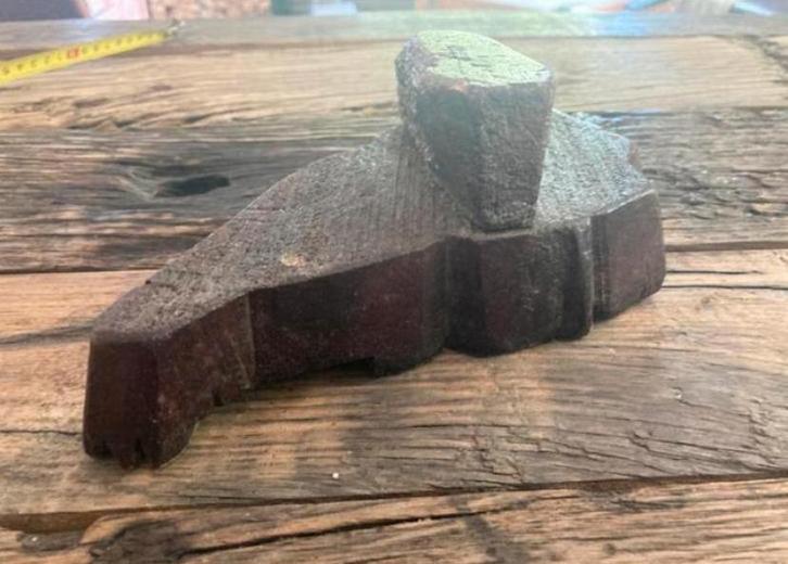 Antique Double Paisley Wood Textile Block, Antiek en Kunst, Antiek | Kleding en Textiel, Ophalen of Verzenden