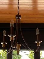 Lustre 3 branches, couleur bronze et doré., Maison & Meubles, Lampes | Lustres, Comme neuf